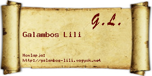Galambos Lili névjegykártya